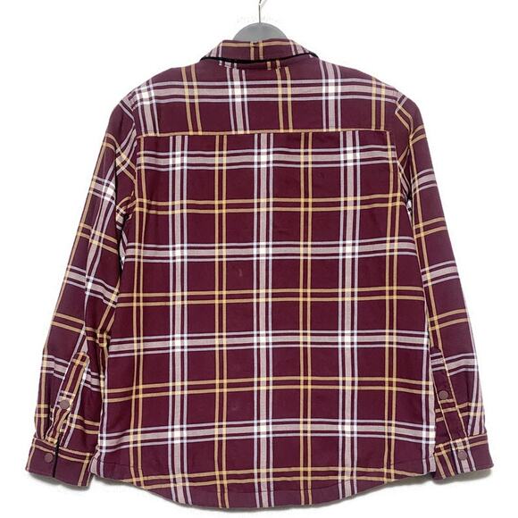 LL Bean Snap Buttons Shirt Men's Size Large Long Sleeve Red & White Plaid Lined - Picture 2 of 8